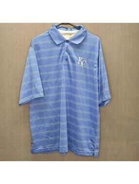 Kansas City Royals MLB Antigua Men's XL Polo Shirt - Striped Performance Golf
